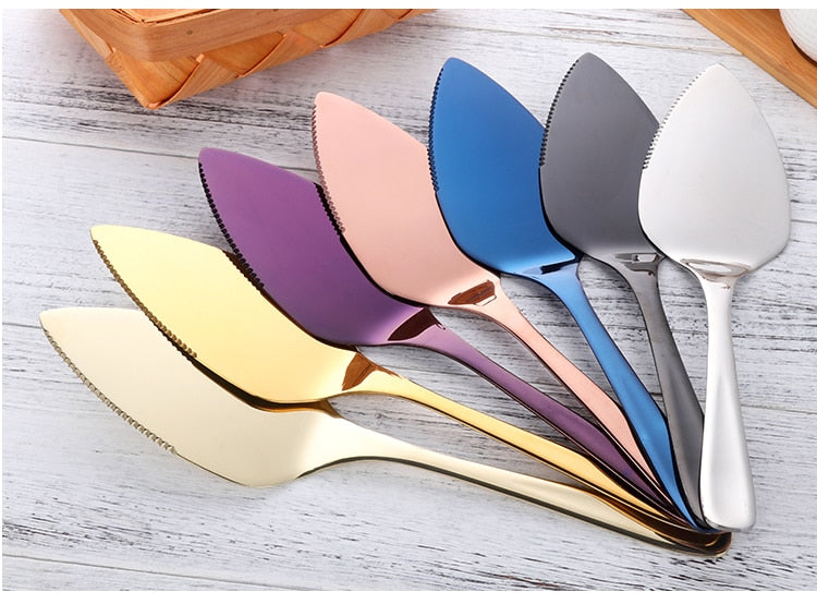 Rome Italian Gold Stainless Steel Cake Knife Set