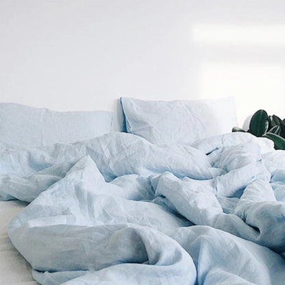 100% Stone-Washed Linen Duvet Cover with 2 Pillowcases