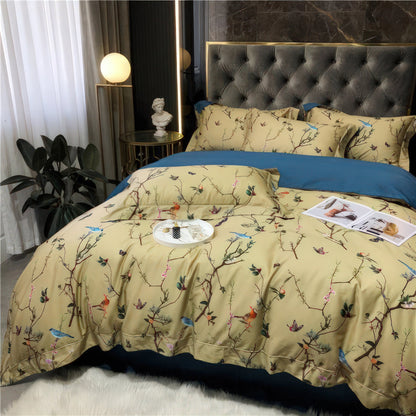 Birds and Flowers Botanical Duvet Cover Set