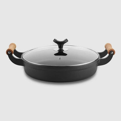 Cast Iron Pan Double-Ear Uncoated Flat Pan