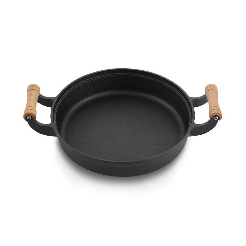 Cast Iron Pan Double-Ear Uncoated Flat Pan
