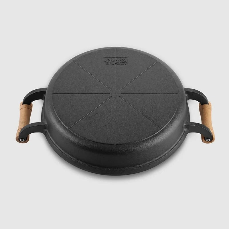 Cast Iron Pan Double-Ear Uncoated Flat Pan
