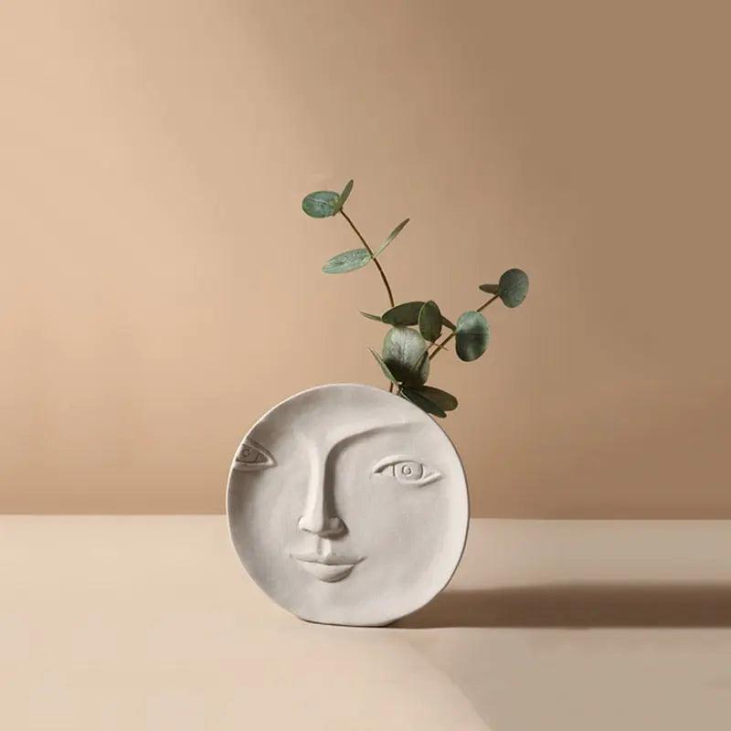 Ceramic Face Vase Nordic Design