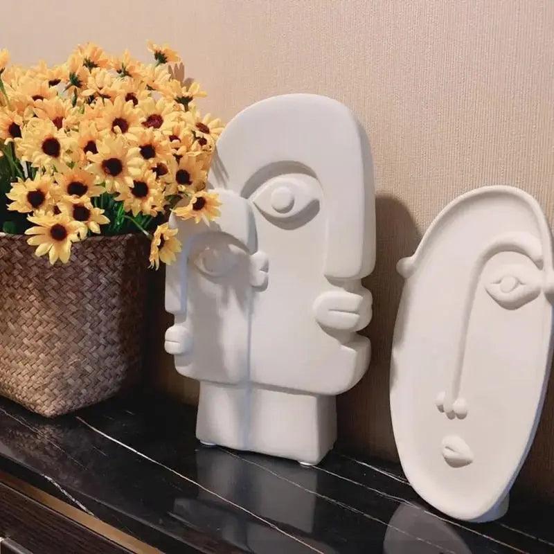 Ceramic Face Vase Nordic Design