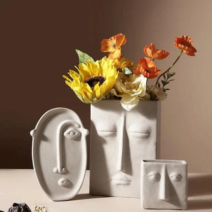 Ceramic Face Vase Nordic Design