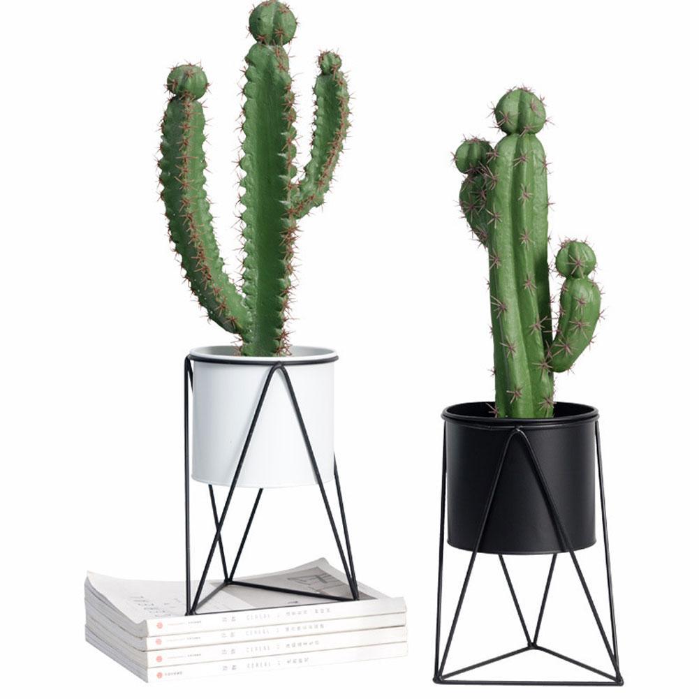 Ceramic Planter with Metal Stand