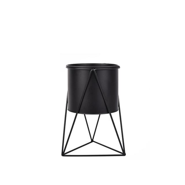 Ceramic Planter with Metal Stand