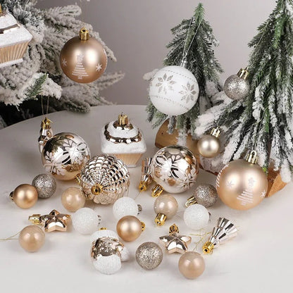 Champagne Gold Christmas Ornament Set