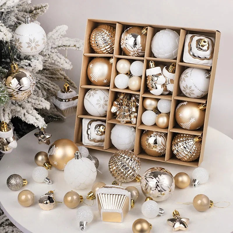 Champagne Gold Christmas Ornament Set