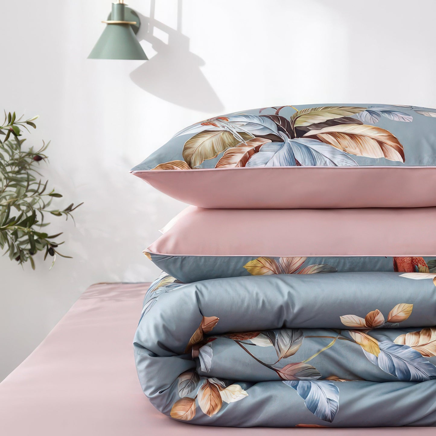 Colorful Tree Print Duvet Cover Set