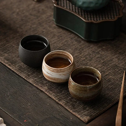 Handmade Japanese Wabi-Sabi Style Tea Cup 5pcs Set