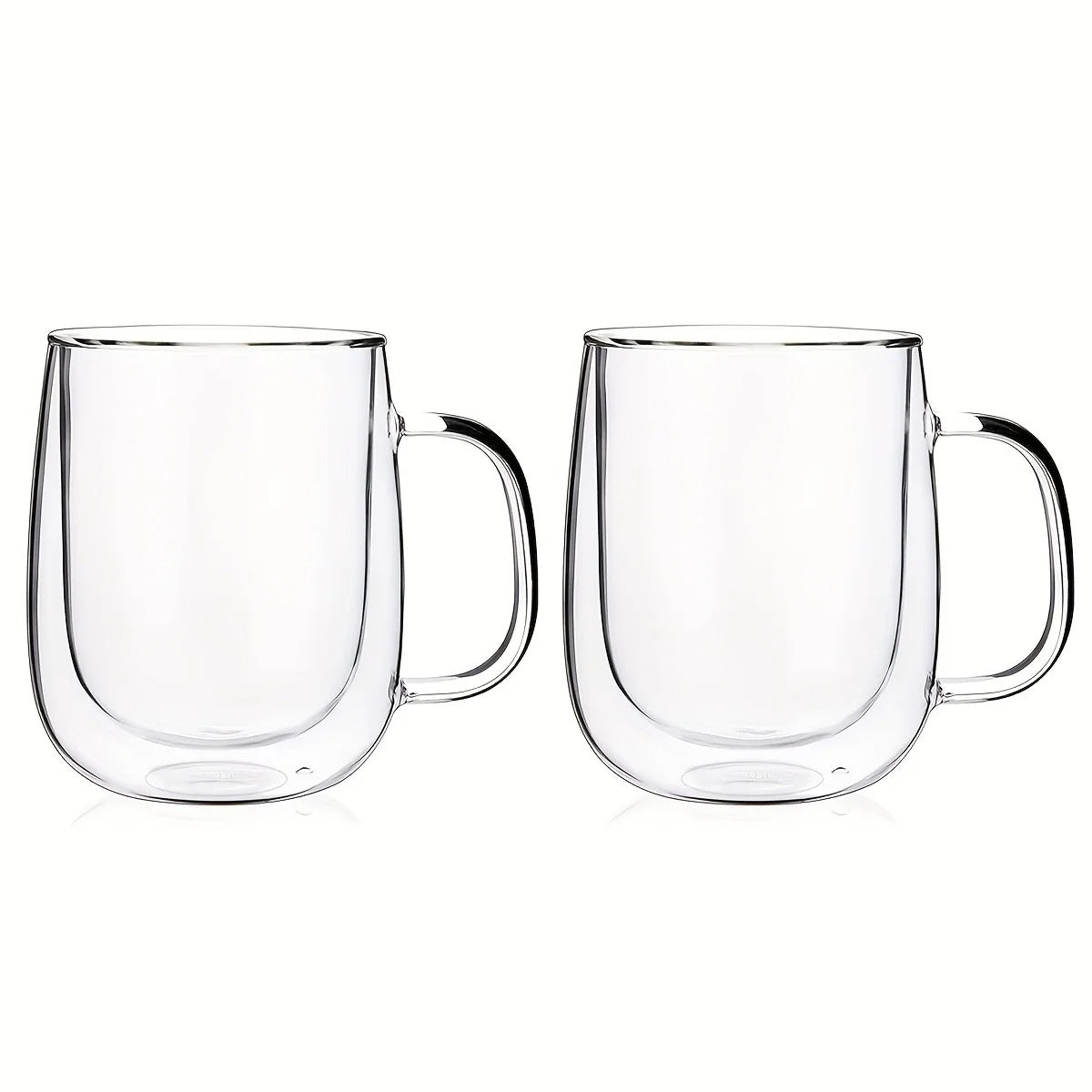 Insulated Double Wall Glass Cups for Latte, Cappuccino, and Tea 2-Pack