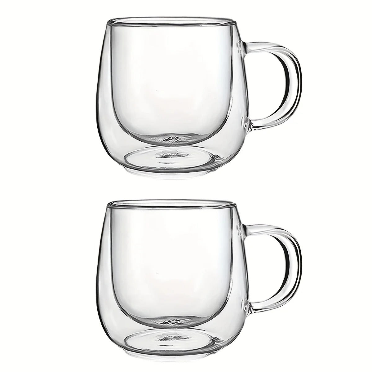 Insulated Double Wall Glass Cups for Latte, Cappuccino, and Tea 2-Pack