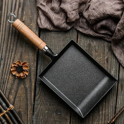 Japanese Cast Iron Egg Pan Square Non-Stick Frying Pan