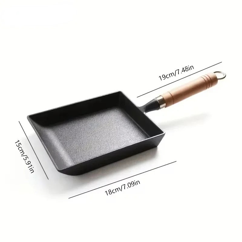 Japanese Cast Iron Egg Pan Square Non-Stick Frying Pan