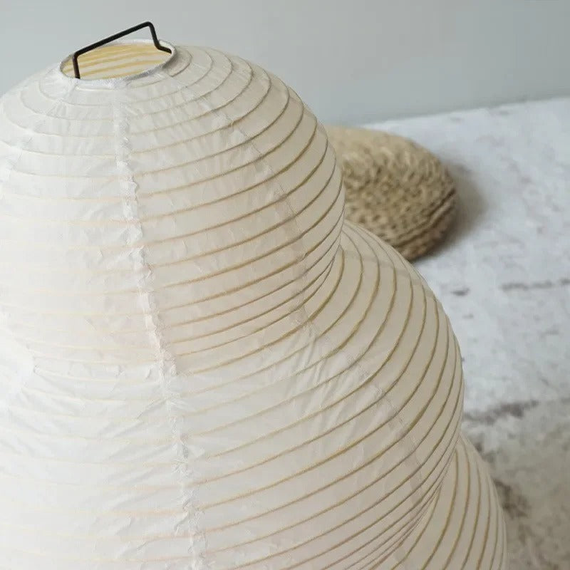 Japanese-Inspired Paper Floor Lamp with Stainless Steel Base