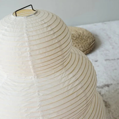 Japanese-Inspired Paper Floor Lamp with Stainless Steel Base