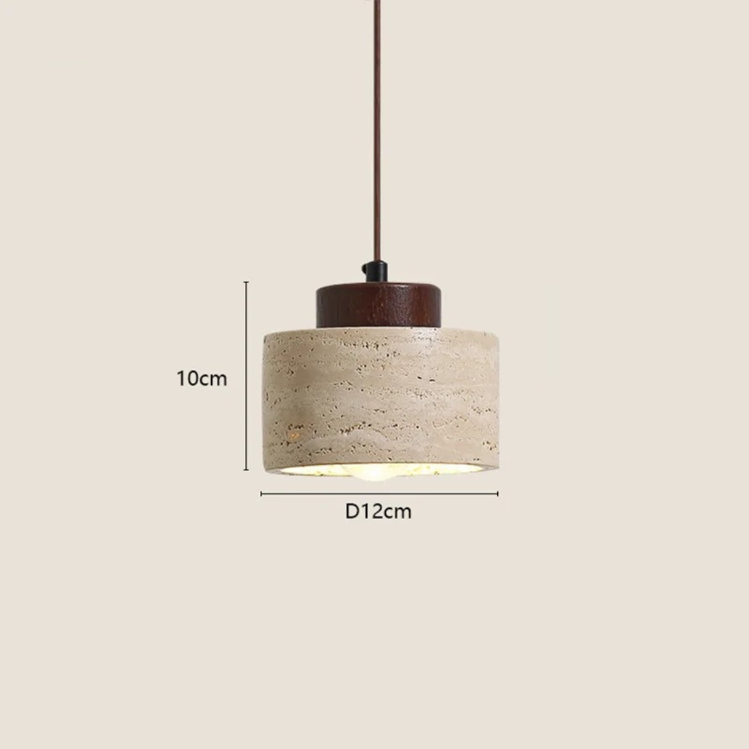 Japanese Wabi-Sabi Pendant Lamp In Textured Stone Finish