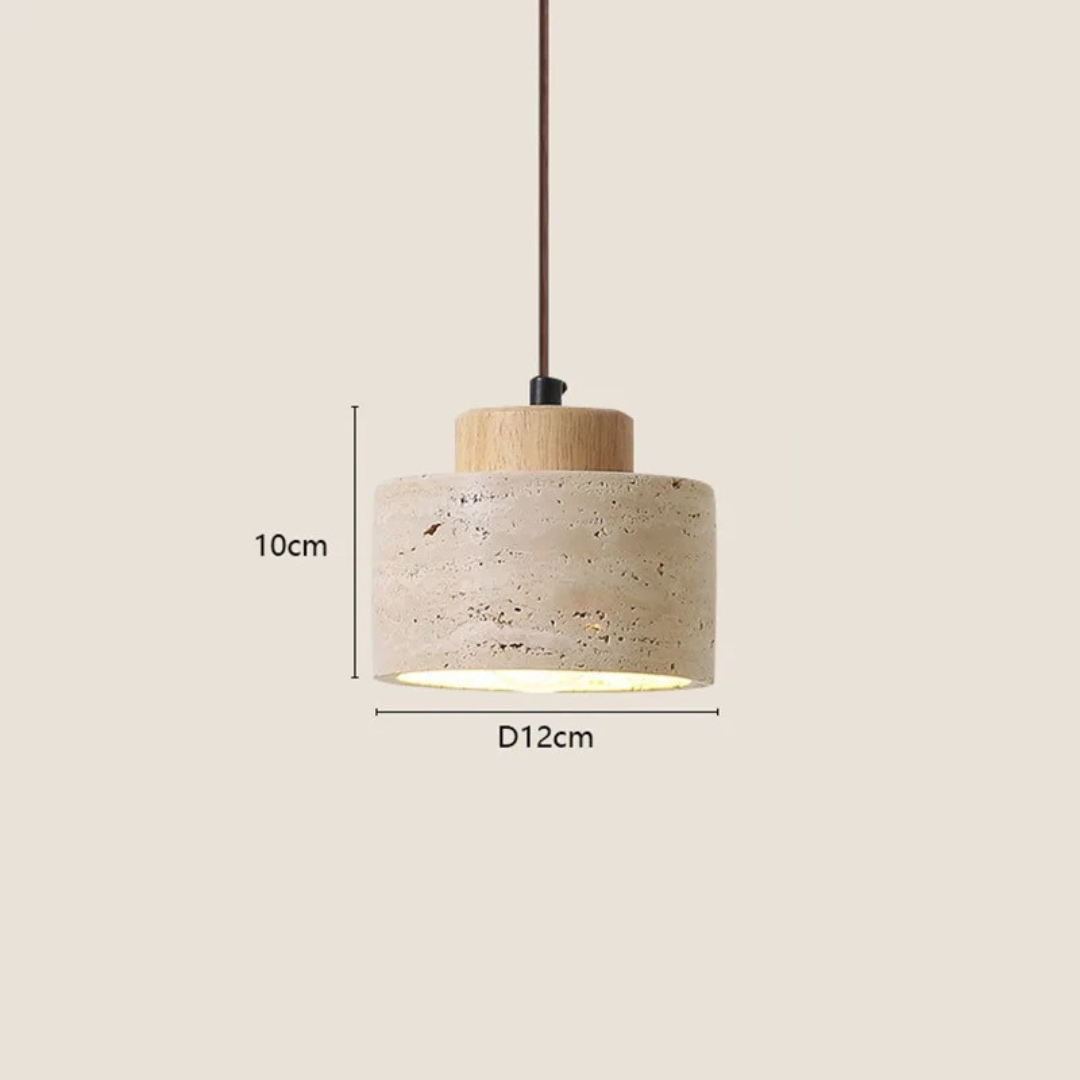 Japanese Wabi-Sabi Pendant Lamp In Textured Stone Finish