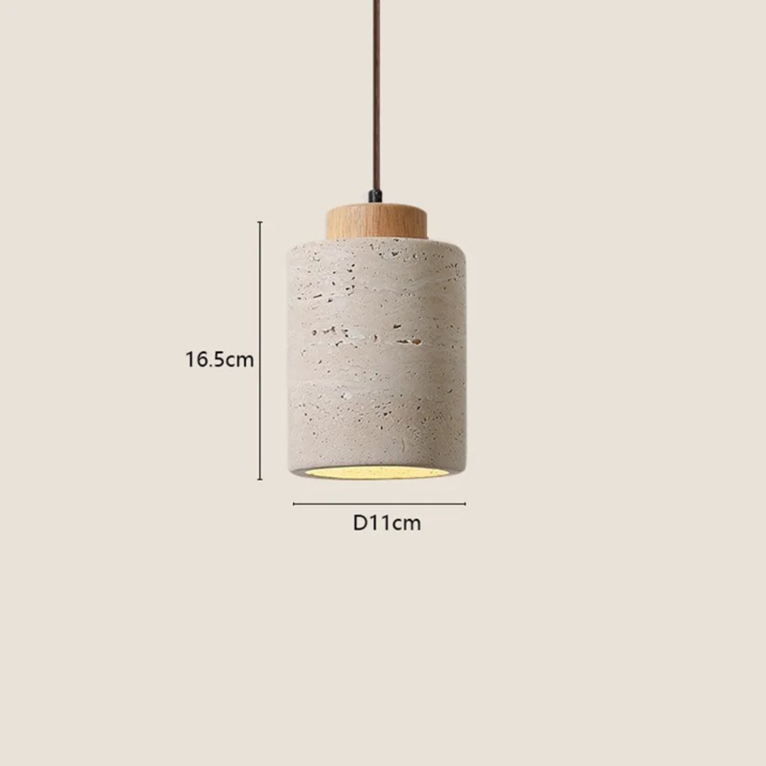 Japanese Wabi-Sabi Pendant Lamp In Textured Stone Finish