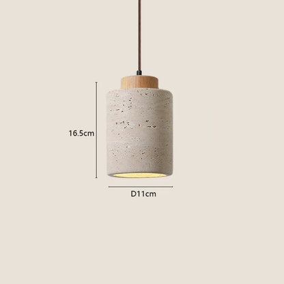 Japanese Wabi-Sabi Pendant Lamp In Textured Stone Finish