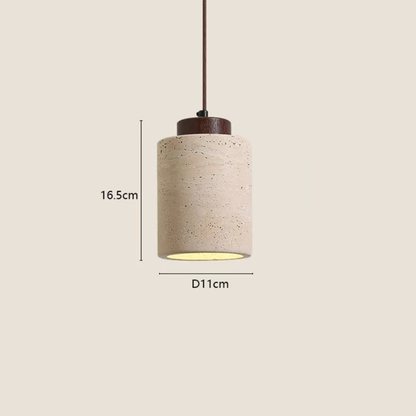 Japanese Wabi-Sabi Pendant Lamp In Textured Stone Finish