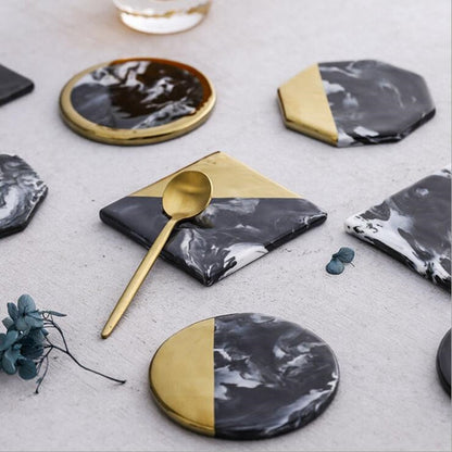 Marbella Black Stone Coaster Set