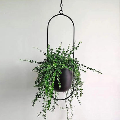 Metal Hanging Planter with Chain