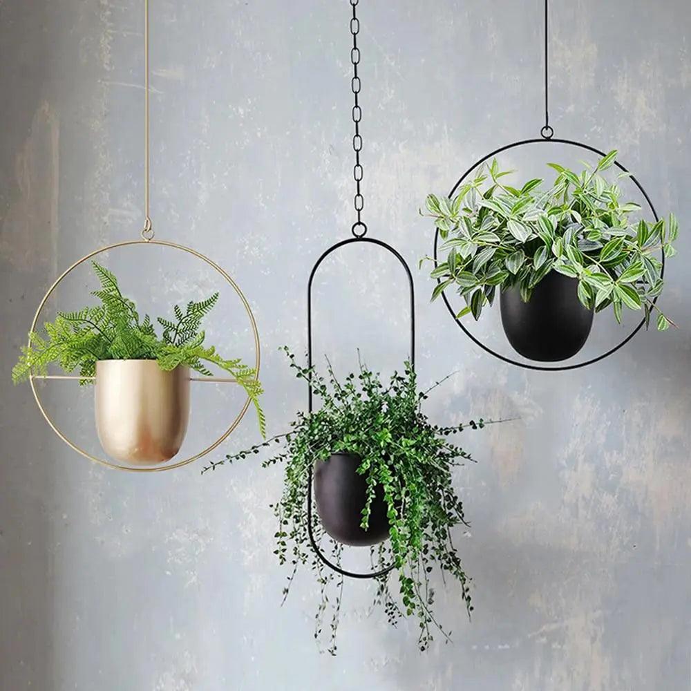 Metal Hanging Planter with Chain