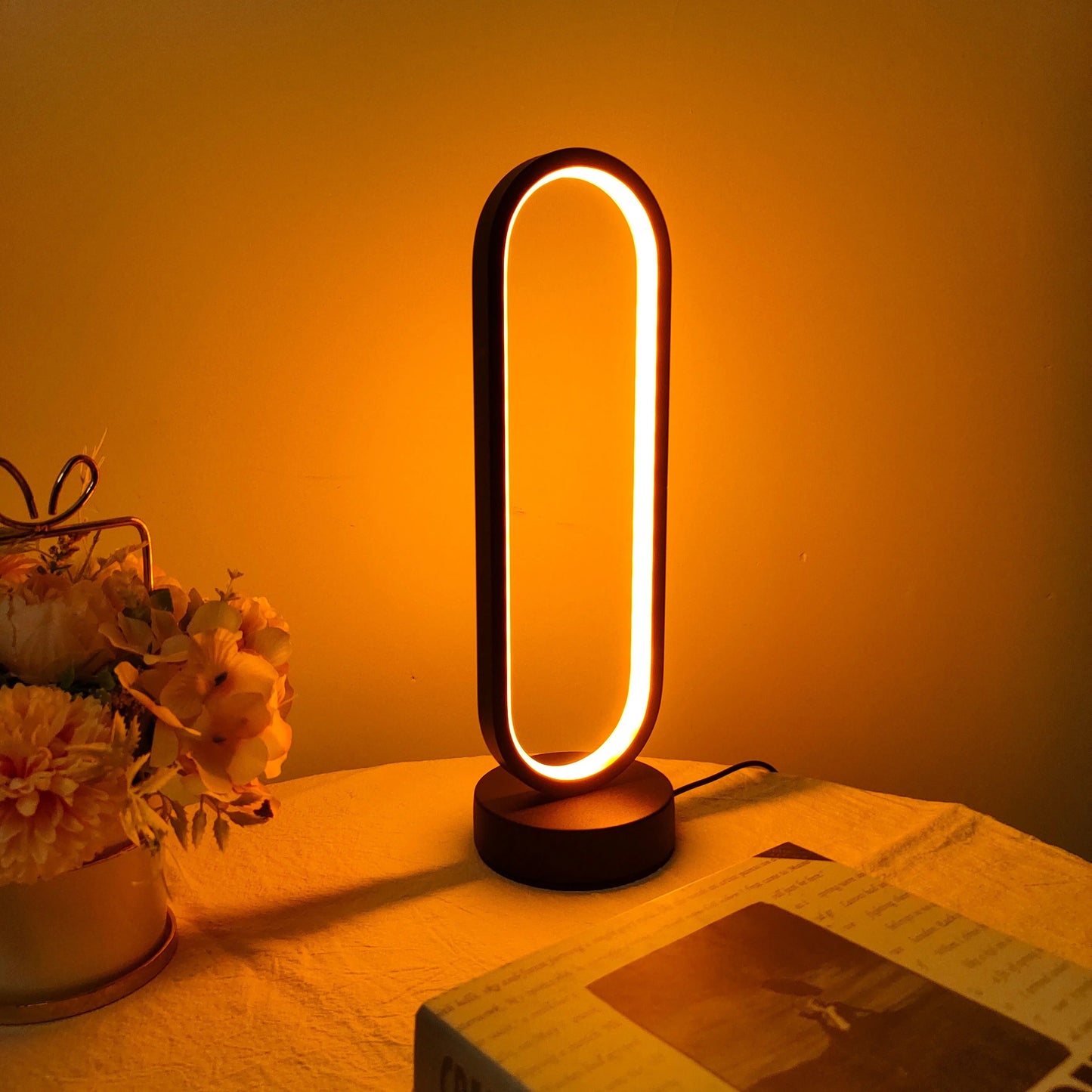 Modern Industrial Bedside Table Lamp with 3-Color Dimmable LED