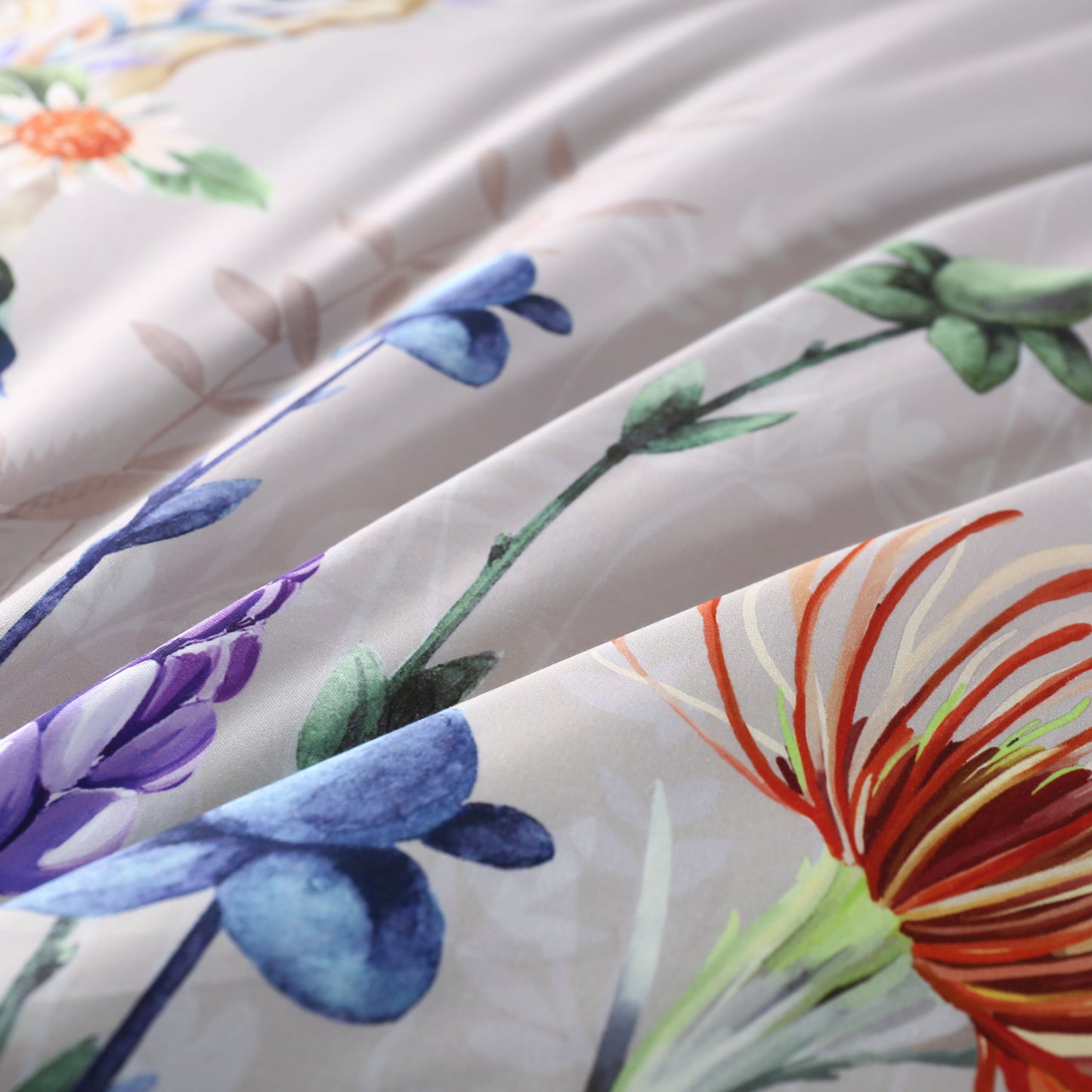 Purple Flowers Lavender Floral Duvet Cover Set