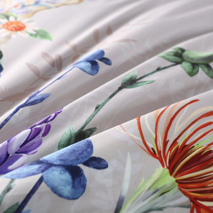 Purple Flowers Lavender Floral Duvet Cover Set