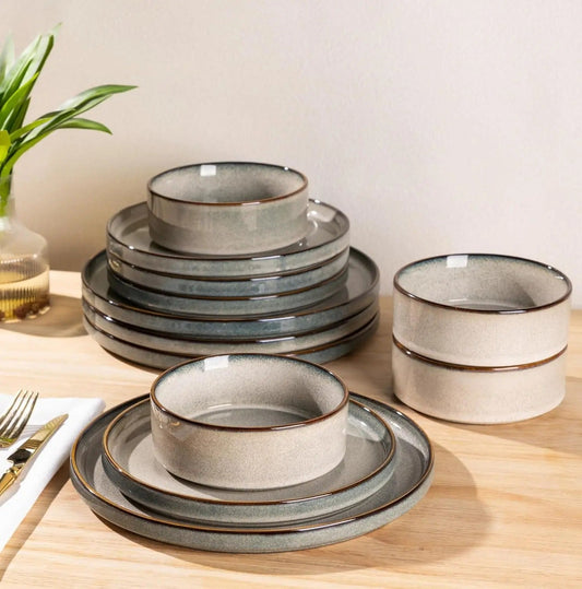 Reaktiv Ceramic 18-Piece Stoneware Dinnerware Set for 6