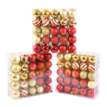 Red & Gold Christmas Ball Ornament 50pcs Set