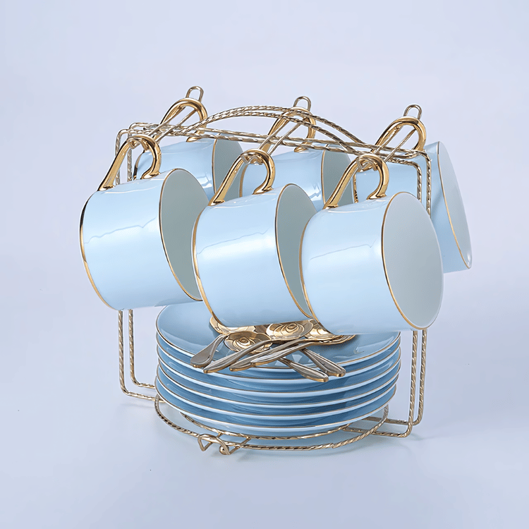 Santorini Blue Teacup Collection Set