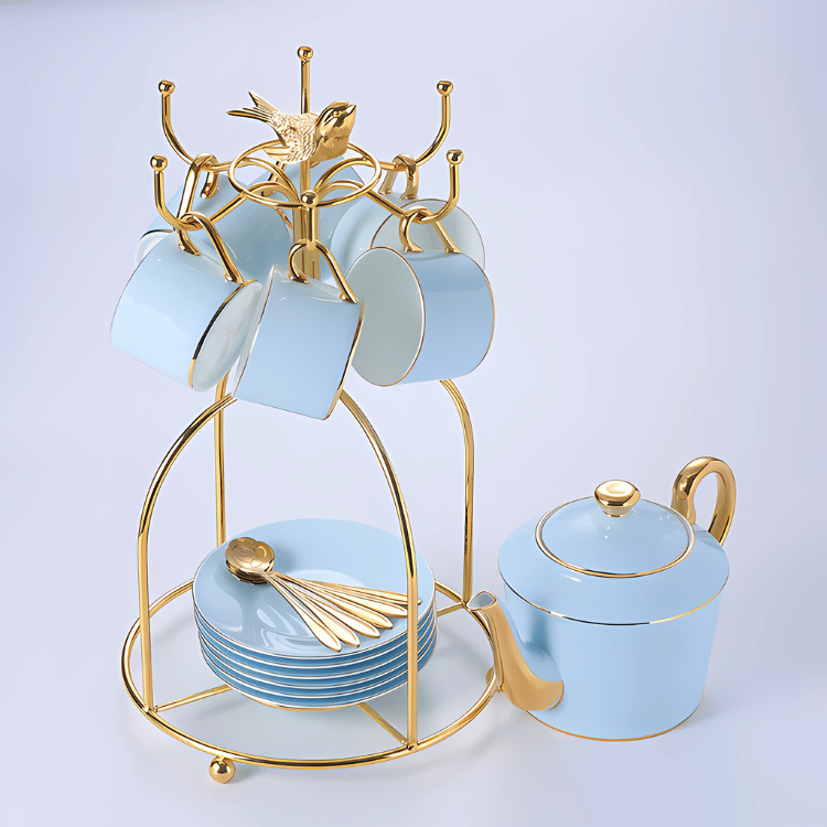 Santorini Blue Teacup Collection Set
