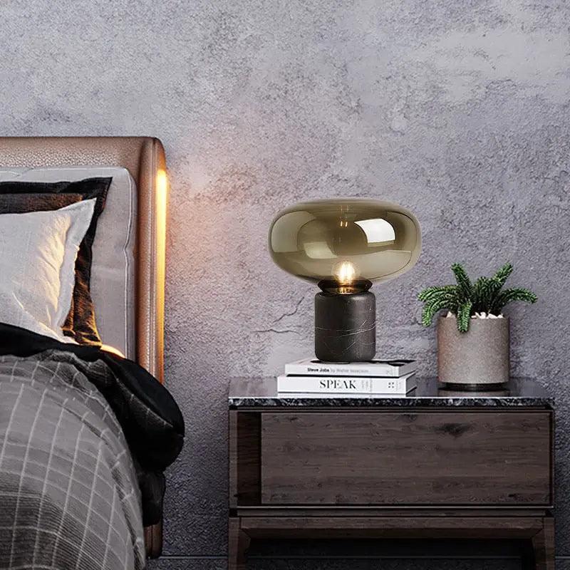 Scandinavian Table Lamp with Fabric Shade