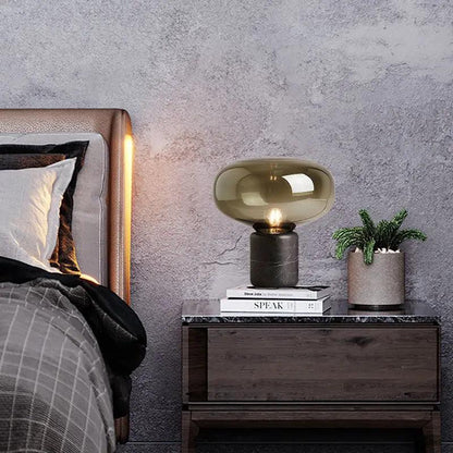 Scandinavian Table Lamp with Fabric Shade