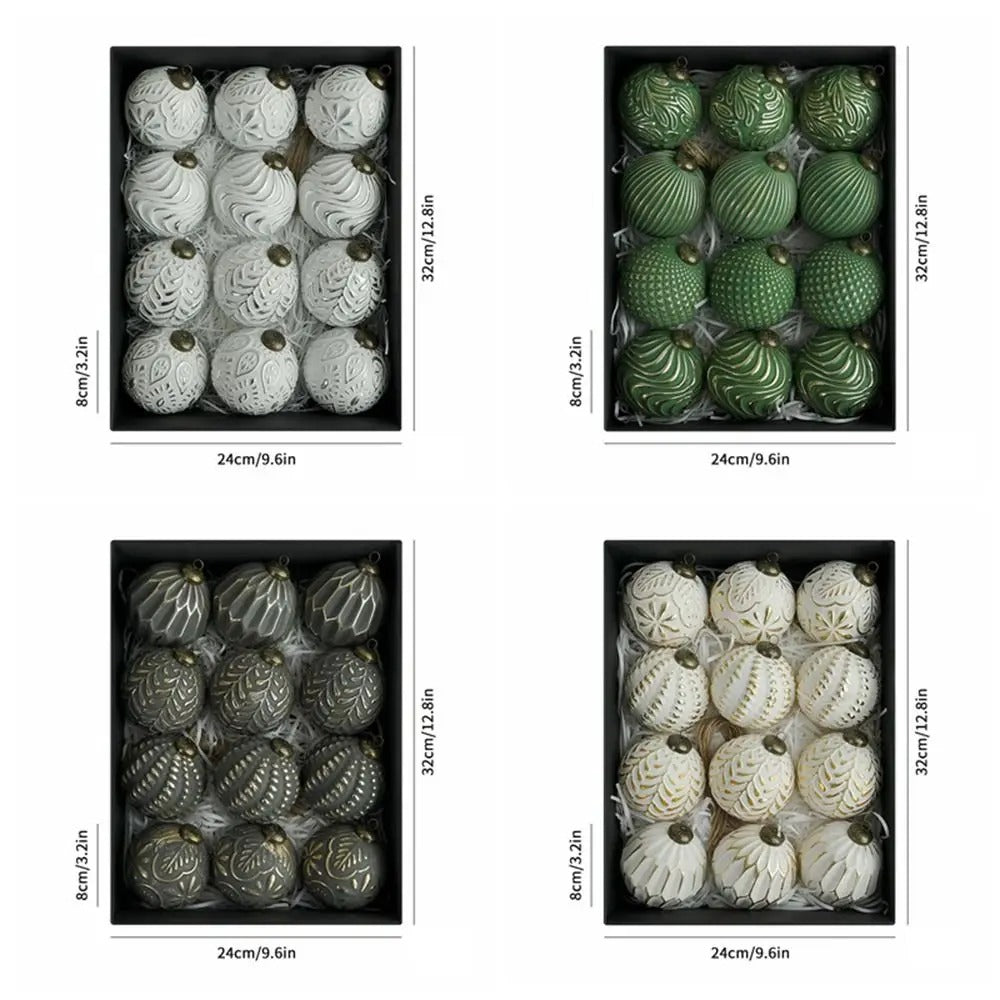 Shatterproof Christmas Ball Ornaments - 12 Piece Set