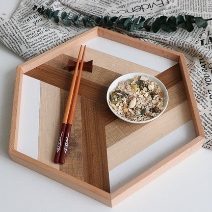 Tessara Geometric Wood Serving Tray