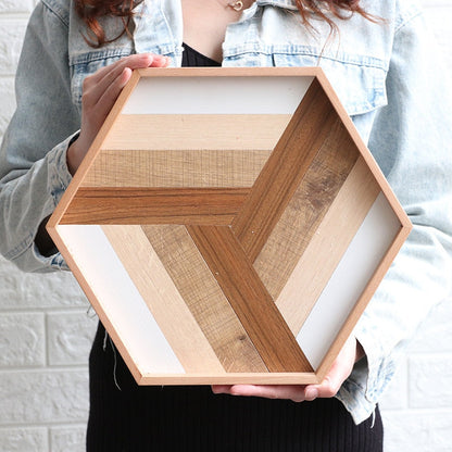 Tessara Geometric Wood Serving Tray