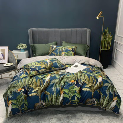 Tucano Green Tropical Bird Duvet Cover Set